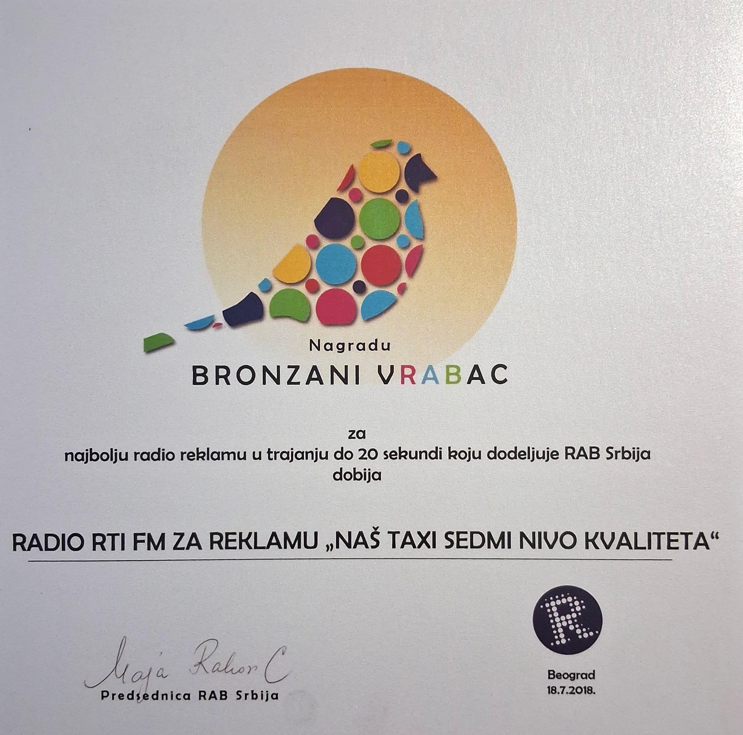 Nas Taksi Sedmi Nivo Kvaliteta